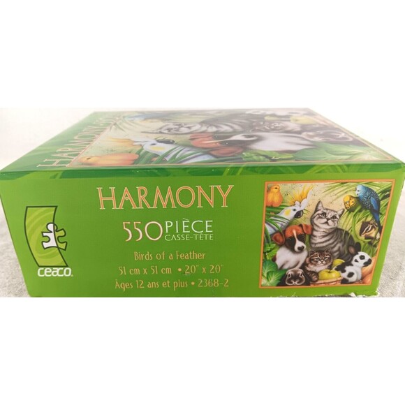 Birds Of A Feather 550 Piece Jigsaw Puzzle Cats Dog Bunny by Ceaco - Picture 2 of 3